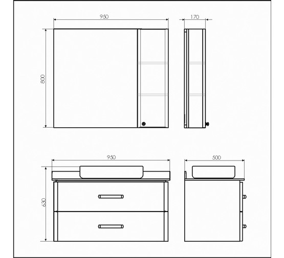 Тумба подвесная Comforty Амстердам 95 см белый