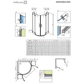 Душевой угол Radaway Euphoria PDD 1000х1000  хром, прозрачное стекло