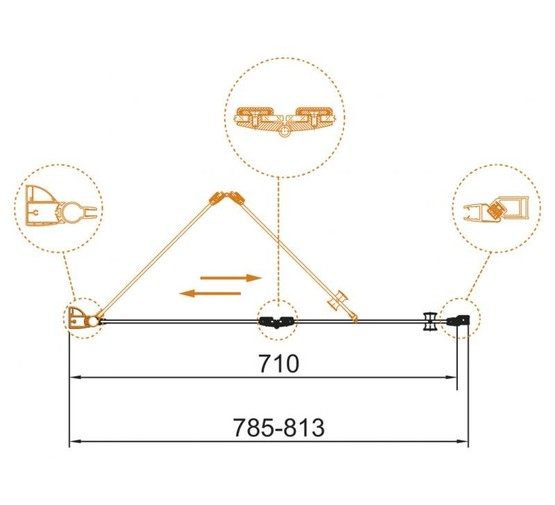 Душевая дверь Cezares ECO-O-BS-12-80-C-Cr хром прозр.стекло 