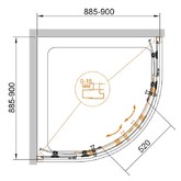 Душевой угол Cezares ECO-O-R-2-90-C-NERO 900x900 черный прозр.стекло 