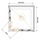 Душевой угол Cezares ECO-O-A-2-90-C-NERO 900x900 черный прозр.стекло 