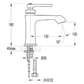 Смеситель для раковины Cezares LIBERTY-F-LS-01-W0 хром