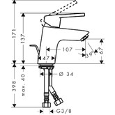 Смеситель для раковины HANSGROHE Logis Loop 70 71150000 с  д/к