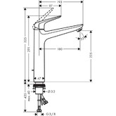 Смеситель для раковины HANSGROHE Novus 230 71123000 с  д/к