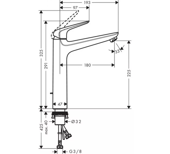 Смеситель для раковины HANSGROHE Novus 230 71124000