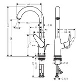 Смеситель для раковины HANSGROHE Novus 240 71126000 с  д/к