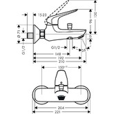 Смеситель для ванны HANSGROHE Novus 71040000