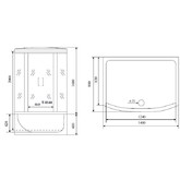 Душевая кабина Timo Standart T-1140 1400x880 хром матовый, тониров.стекло 