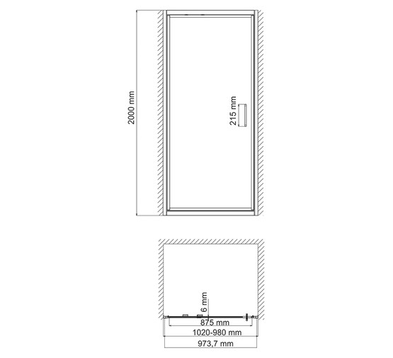 Душевая дверь Wasserkraft Salm 27I12 100 хром,прозр.стекло 