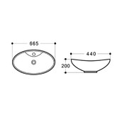 Раковина накладная CeramaLux 7025 67 см