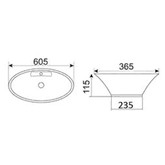 Раковина накладная CeramaLux 9398 61 см