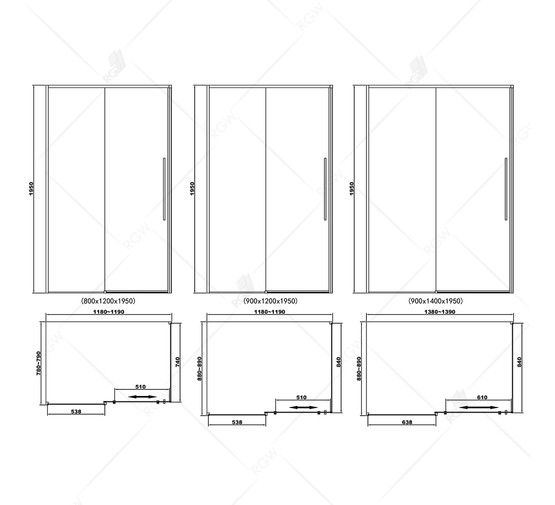 Душевой угол RGW STILVOLL SV-42 B 1200x800 черный,прозр.стекло 