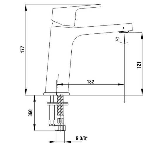 Смеситель для раковины E.C.A. Tiera 103508989 черный