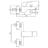 Смеситель для ванны E.C.A. Tiera 103502469 черный