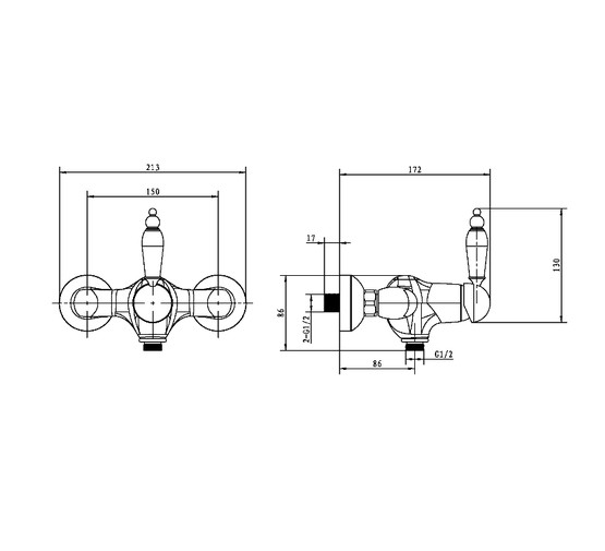 Смеситель для душа Boheme Imperiale Ripresa 324 золото