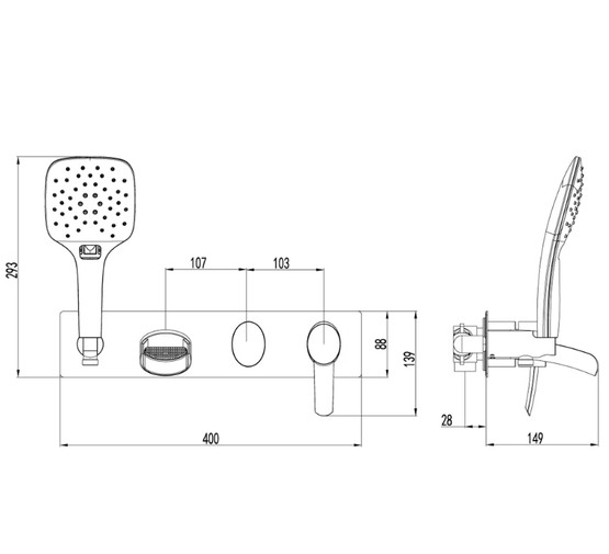 Смеситель для ванны Lemark Atlantiss LM3224C хром