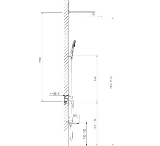 Душевая система Timo Selene SX-3069/00SM-1013 со смесителем хром