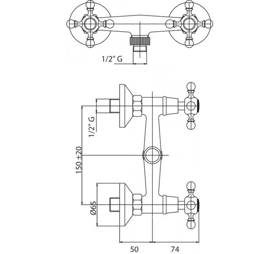 Смеситель для душа Cezares Diamond DS-02-Sw бронза