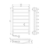 Полотенцесушитель электрический Laris Классик 500х800 П8 L хром