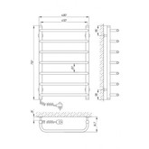 Полотенцесушитель электрический Laris Стандарт 450х700 П7 L хром