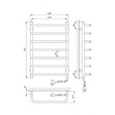 Полотенцесушитель электрический Laris Стандарт 450х700 П7 R хром