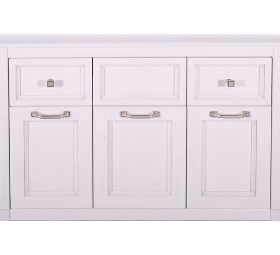 Комплект мебели ASB-Woodline Гранда 105 белый патина серебро массив ясеня
