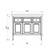 Тумба напольная ASB-Woodline Гранда 105 белый патина серебро массив ясеня