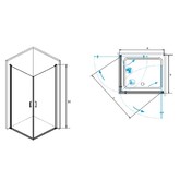 Душевой угол RGW Leipzig LE-30 1000x1000 хром,прозр.стекло 