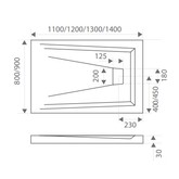 Душевой поддон Good Door Атриум 1100x800 литьевой мрамор