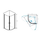 Душевой угол RGW Leipzig LE-54 900x900 хром,прозр.стекло 