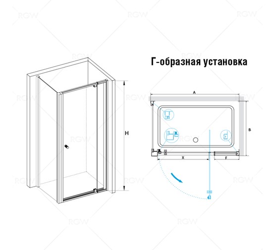 Душевой угол RGW Passage PA-32 700x700 хром,прозр.стекло 