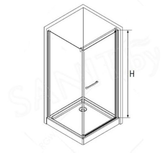 Душевой угол RGW Passage PA-48 900x900 хром,прозр.стекло 