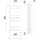 Полотенцесушитель водяной Terminus Аврора 400x800 П16  5-6-5