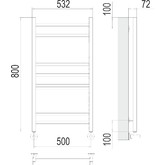 Полотенцесушитель водяной Terminus Аврора 500x800 П16  5-6-5
