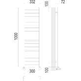 Полотенцесушитель водяной Terminus Аврора 300x1000 П20  4-6-6-4