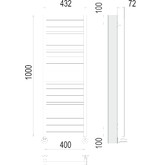 Полотенцесушитель водяной Terminus Аврора 400x1000 П20  4-6-6-4