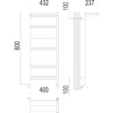 Полотенцесушитель водяной Terminus Аврора с полкой 400x800 П16 5-6-5