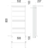 Полотенцесушитель водяной Terminus Аврора с полкой 500x800 П16 5-6-5
