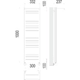 Полотенцесушитель водяной Terminus Аврора с полкой 300x1000 П20 4-6-6-4