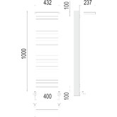 Полотенцесушитель водяной Terminus Аврора с полкой 400x1000 П20 4-6-6-4