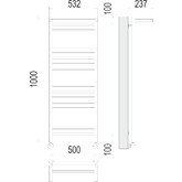 Полотенцесушитель водяной Terminus Аврора с полкой 500x1000 П20 4-6-6-4
