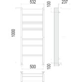 Полотенцесушитель водяной Terminus Аврора с 2-я полками 500x1000 П20 4-6-6-4