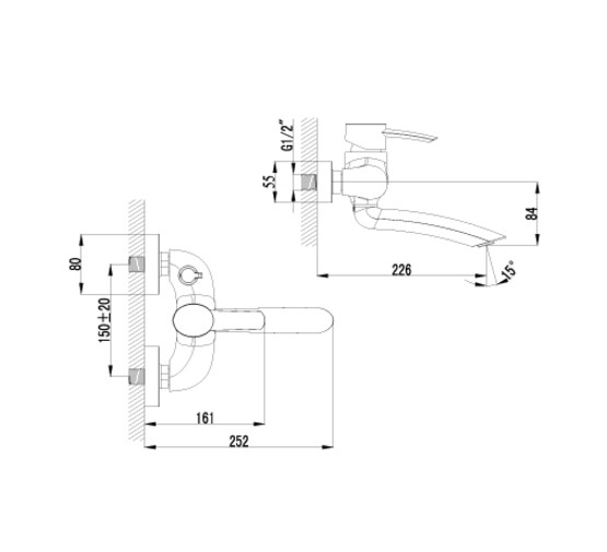 Смеситель для ванны Lemark Atlantiss LM3214C