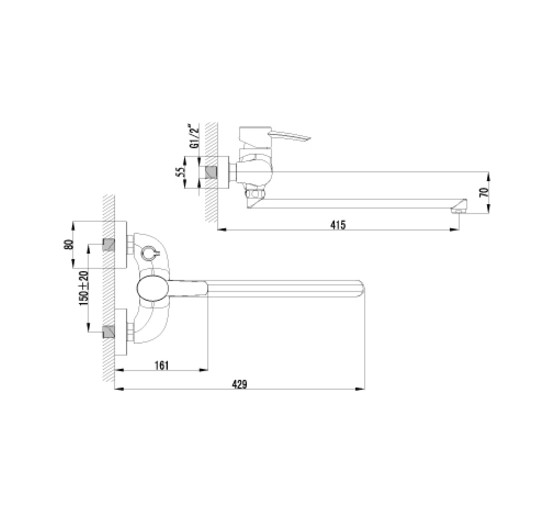 Смеситель для ванны Lemark Atlantiss LM3217C