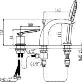 Смеситель на борт ванны Timo Helmi 4010/00-16Y белый/хром