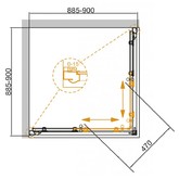 Душевой угол Cezares GIUBILEO-A-2-90-SCORREVOLE-C-Cr 900x900 хром прозрачное стекло