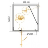 Душевой угол Cezares SLIDER AH-1 800x800 хром прозрачное стекло