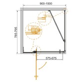 Душевой угол Cezares SLIDER AH-1 800x900 хром,прозрачное стекло