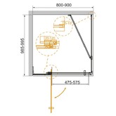 Душевой угол Cezares SLIDER AH-1 900x800 хром прозрачное стекло