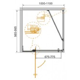 Душевой угол Cezares SLIDER AH-1 1000x1000 хром прозрачное стекло